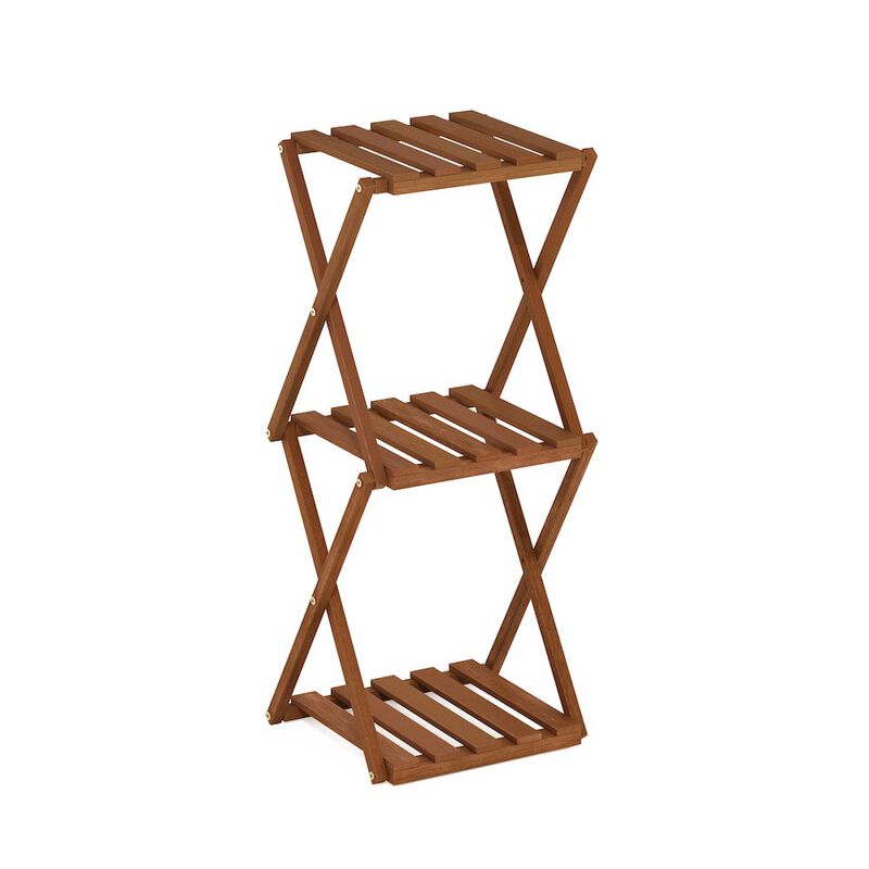 Outdoor Toolless Multipurpose Folding Display Shelf, Plant Stand, Side Table