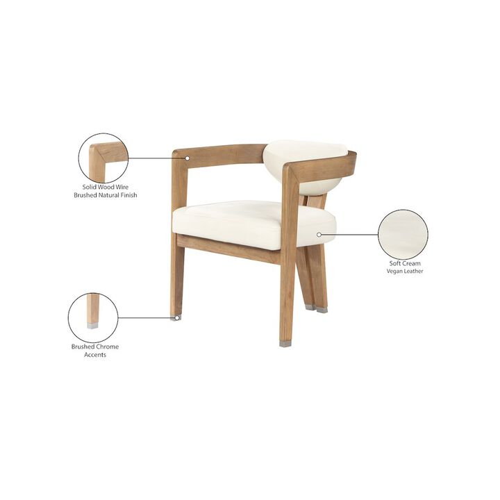 Meridian Furniture Carlyle Cream Vegan Leather Dining Chair