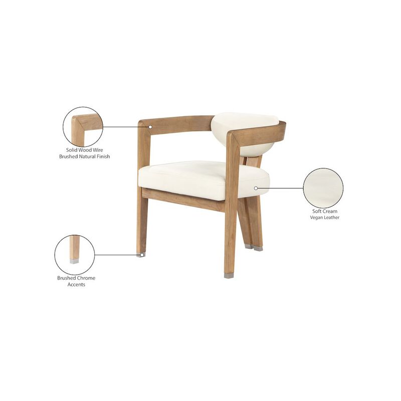 Meridian Furniture Carlyle Cream Vegan Leather Dining Chair