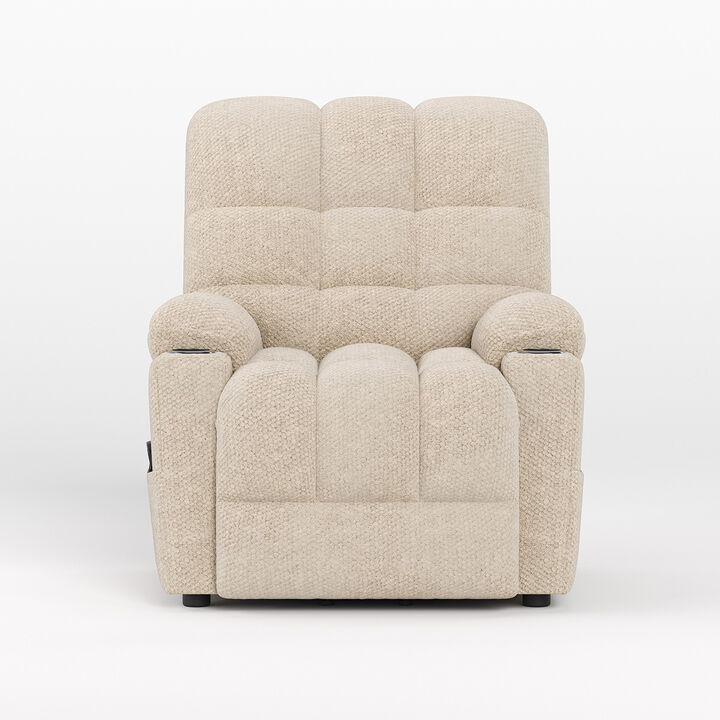 COLAMY SERENE Recliner Massage Chair Dual Motor Power Lift with 8-Point Vibration Massage & Dual-Zone Heating OEKO-TEX Certified Fabric for Comfort and Durability