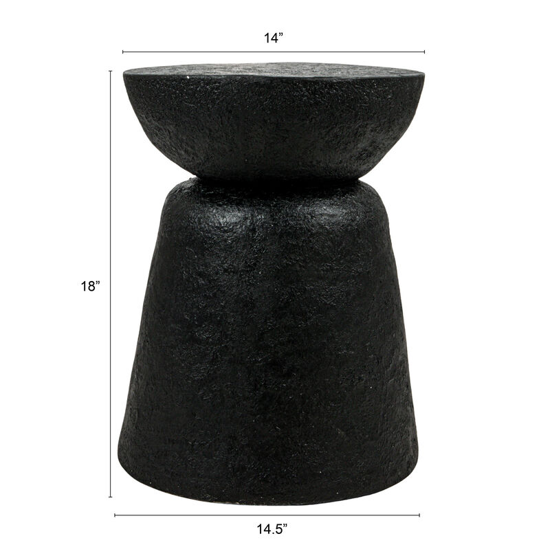 Magnesium Oxide Pedestal Side Table, Black image number 2