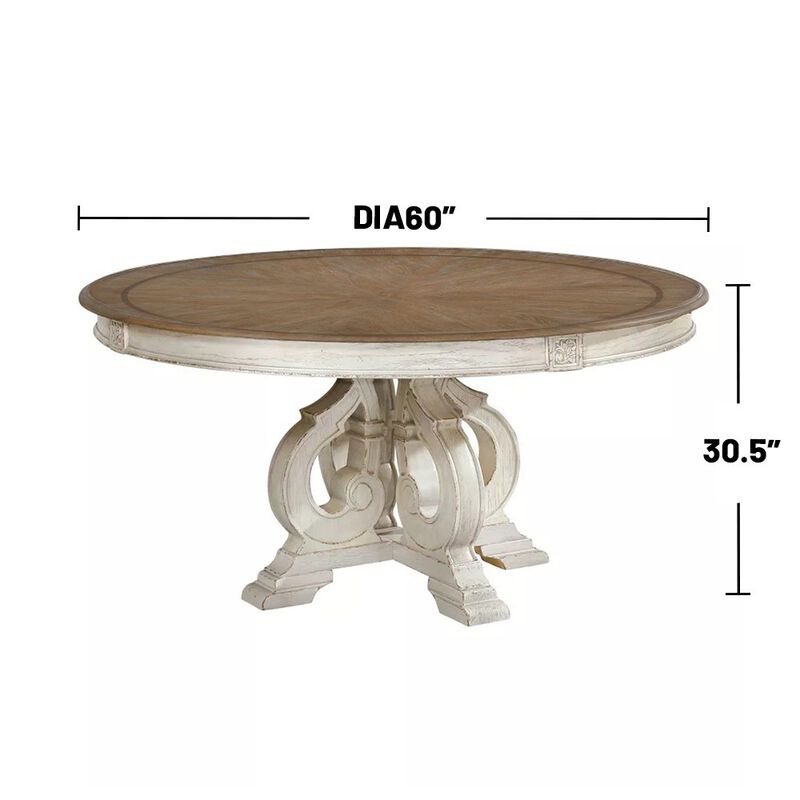 Simple Relax 7 Piece Dining Set in Antique White And Ivory image number 3