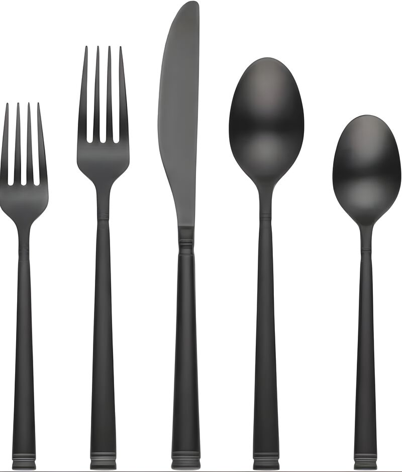Cambridge 510020CPG12DS Emmy Black Satin 20-Piece Flatware Set image number 0