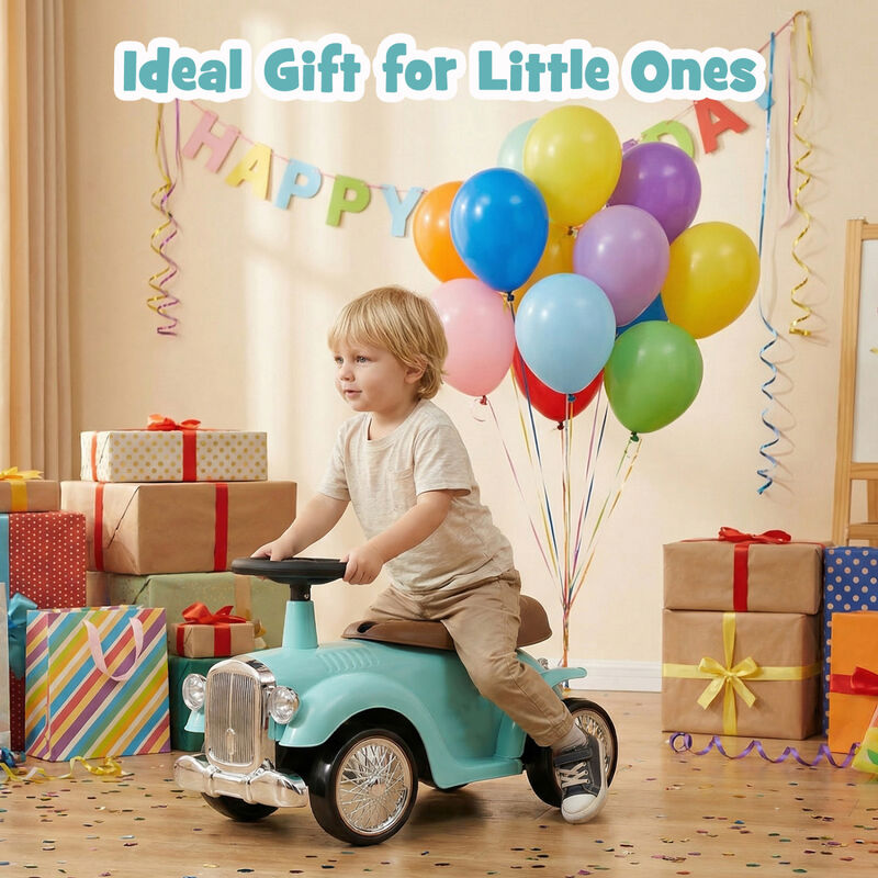 Kids Ride On Sit to Stand Car with Steering Wheel and Storage Compartment image number 4
