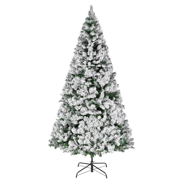 VEVOR Christmas Tree 7.2ft Prelit Snow Flocked Tree with 470 Colorful LED Lights