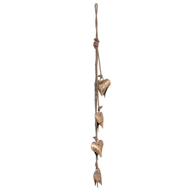 25" Metal Hearts on Jute Rope image number 0