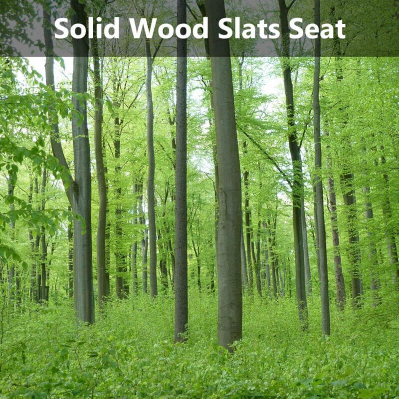 Hivvago Garden Bench Chair Outdoor Wooden Loveseat with Iron Armrest