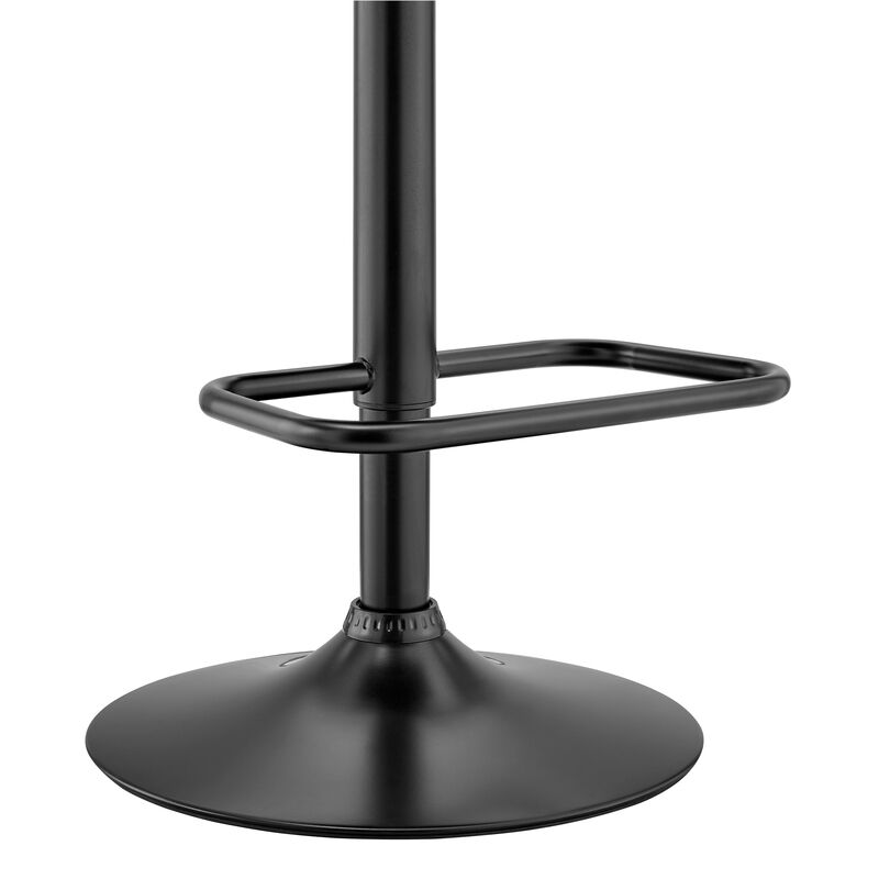 Leland Adjustable Gray Faux Leather and Black Finish Stool image number 7