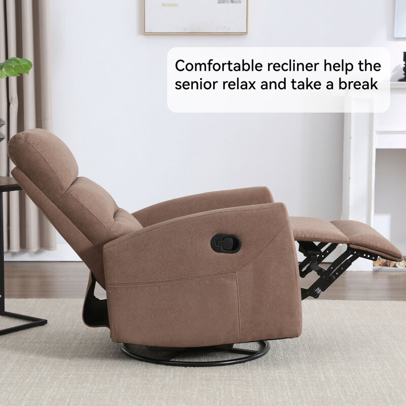 GOODSILO Manual Recliner Chair with Swivel and Rocking Function for Comfortable Living Room Seating image number 5