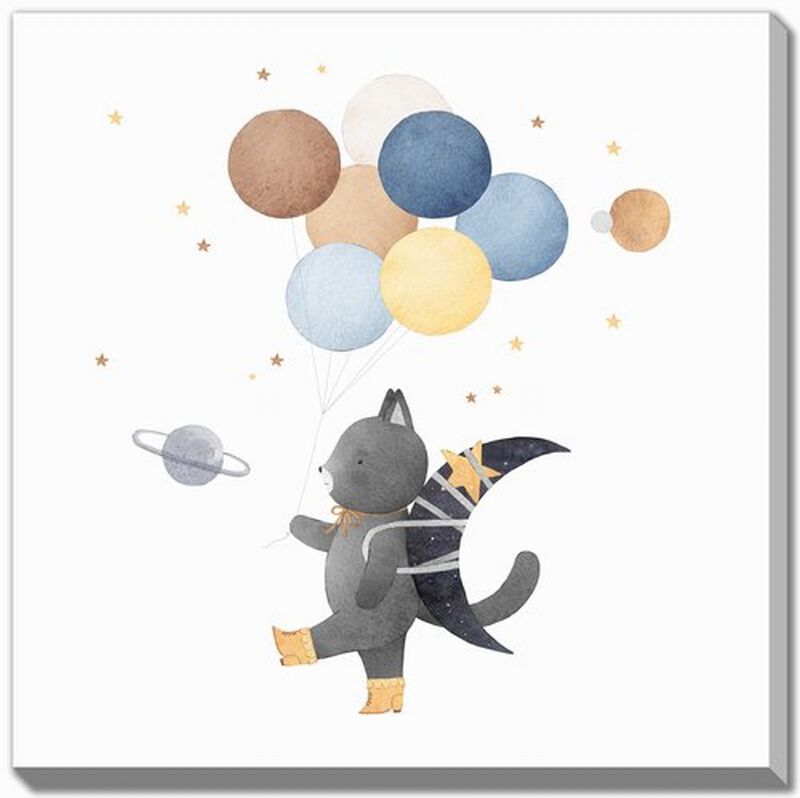 Cute Cat And The Moon