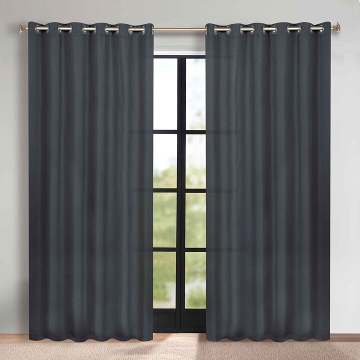Modern Solid Blackout Curtain Panels Set of 2 Room Darkening Drapes