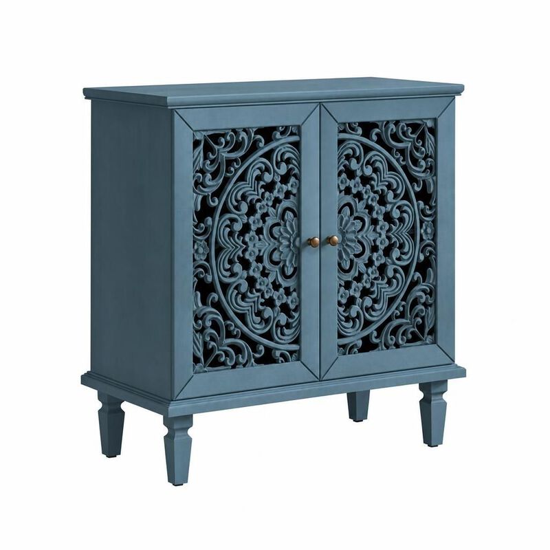 Hollow-Carved 2-Door Accent Cabinet image number 0