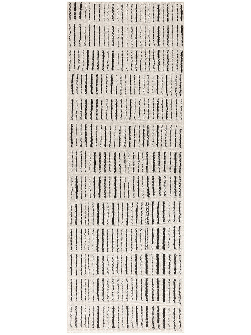 Modern Comfort MNC03 Ivory/Black 2'2" x 6' Rug image number 0