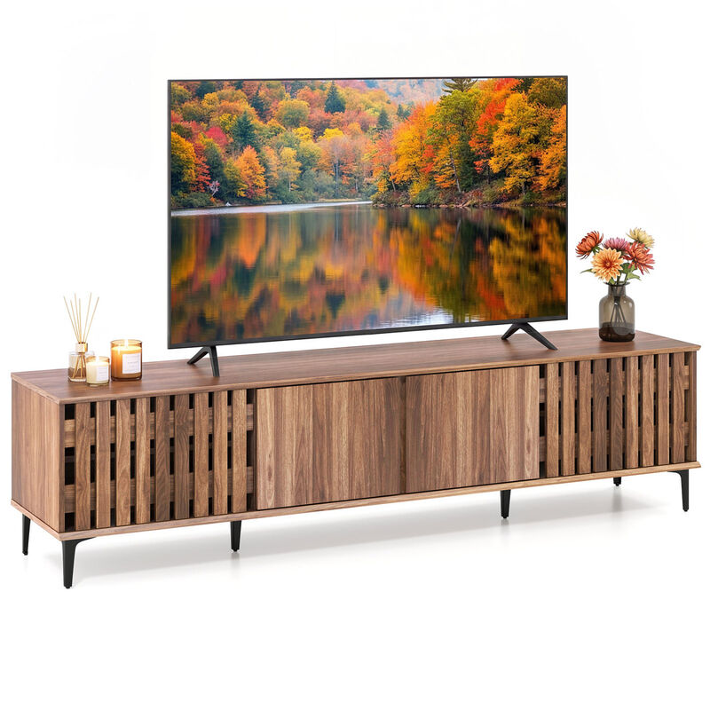 Mid Century Modern TV Stand with 4 Storage Cabinets for Living Room image number 3