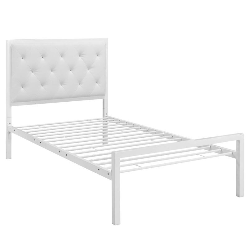 Modway - Mia Twin Vinyl Bed White White image number 2