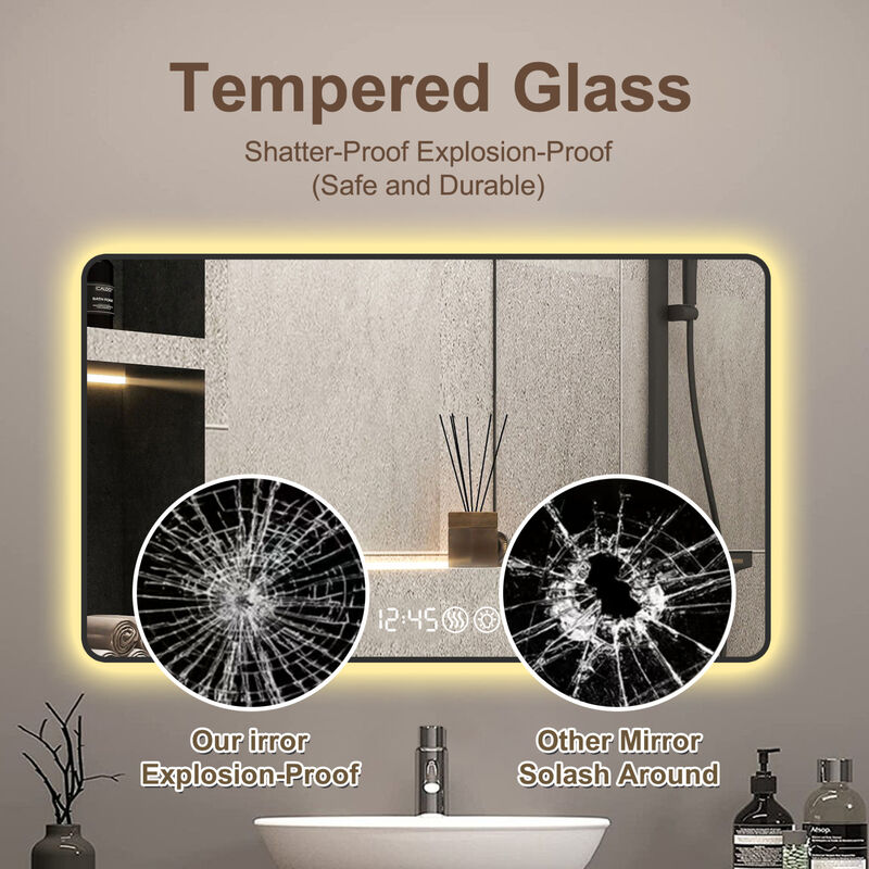 ELEMENT ACE Advanced LED Bathroom Mirror with Smart Display Features image number 9