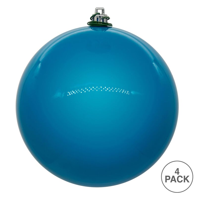 Vickerman Turquoise Pearl UV Drilled Ball Ornament 4 per bag. image number 2