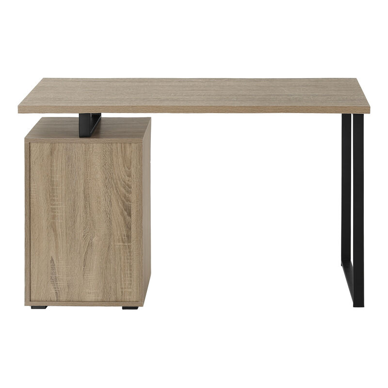 HomeRoots 47" Taupe and Black Wood and Metal Sled Computer Desk image number 5
