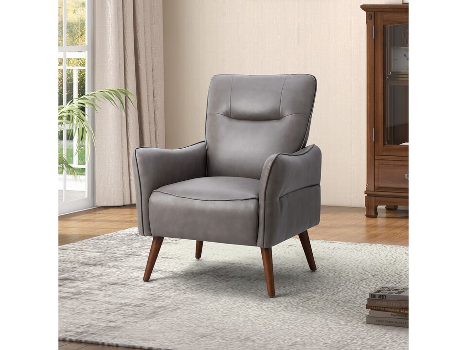 Comfy Wooden Upholstery Armchair with Solid Wood Legs