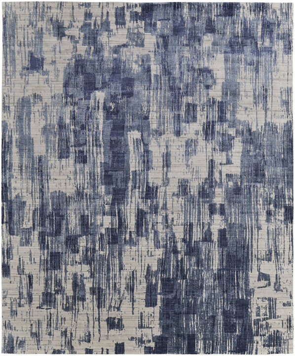 Abstract Hand Woven Worn Faded Area Rug