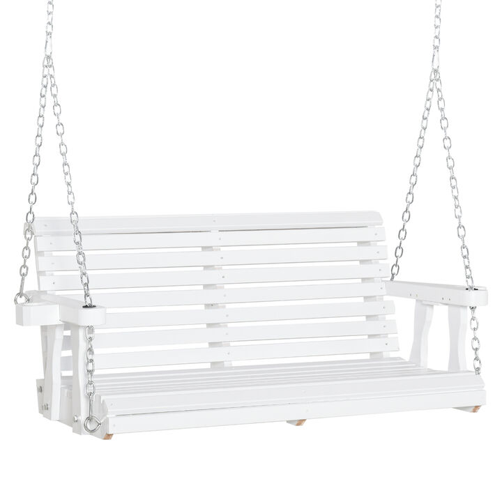 Hivvago 2-Person Outdoor Swing with Cup Holders