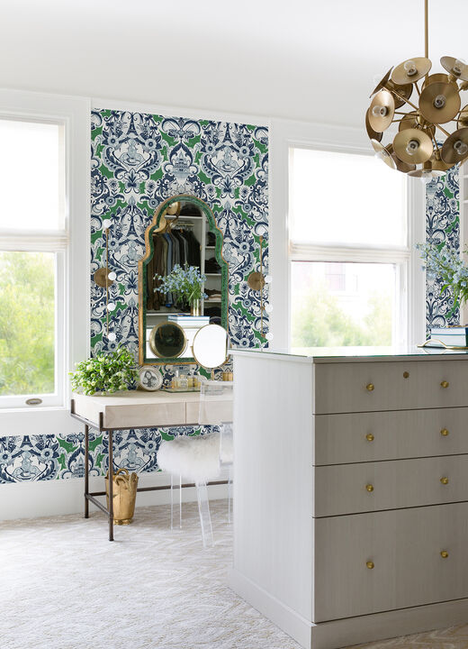 Sadie Green Parisian Damask Wallpaper (Set of 2)