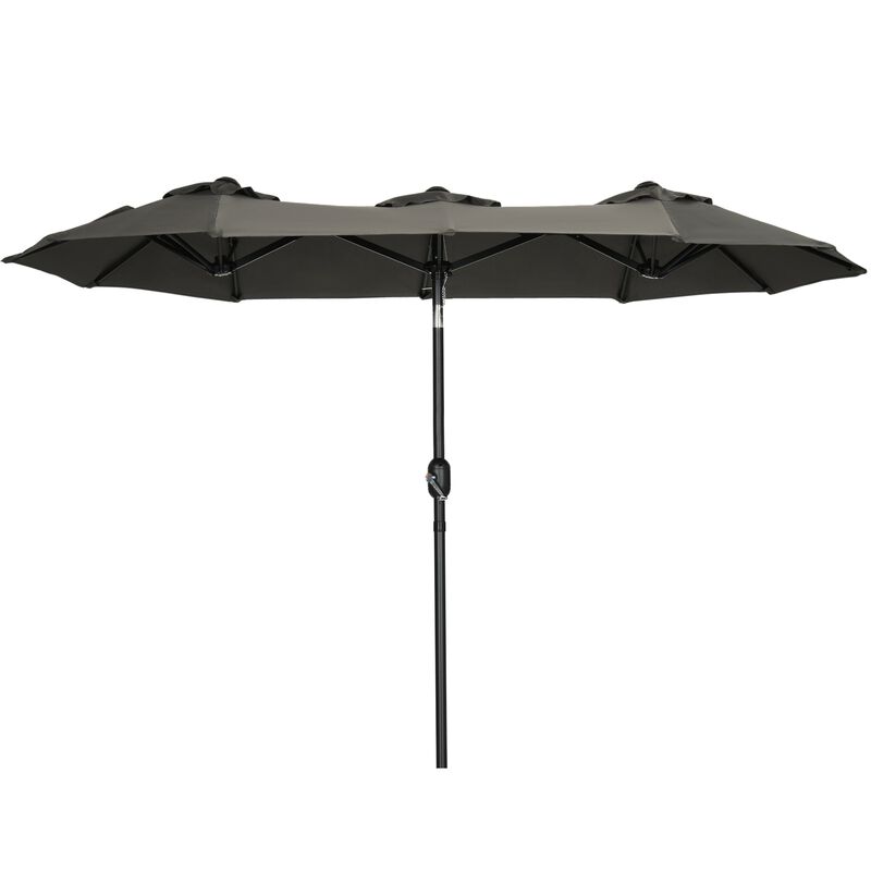 Large Patio Shade: 9.5' Double-sided Umbrella with Tilt Crank