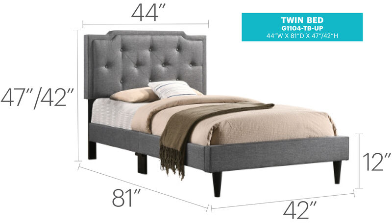 Deb Jewel Tufted Twin Panel Bed