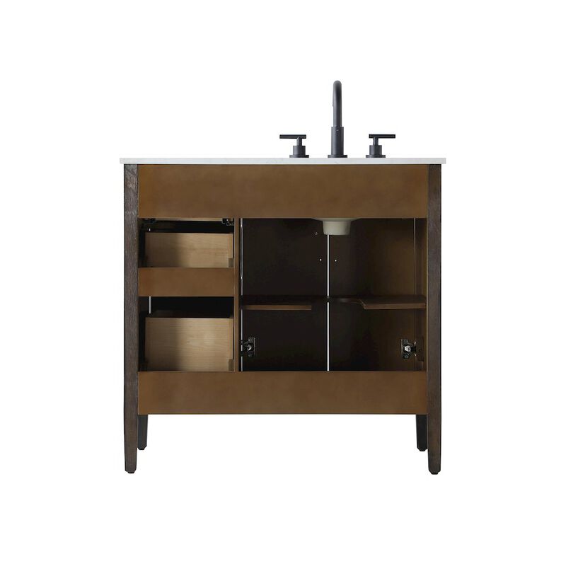 Elegant Kitchen and Bath 36 inch Single Bathroom Vanity in Chocolate Oak