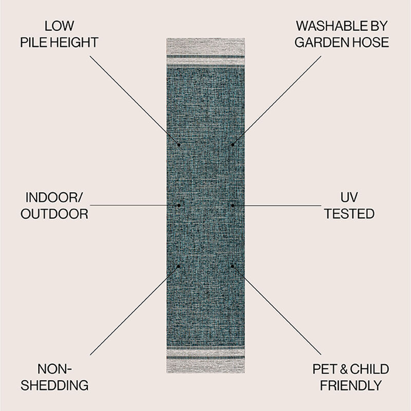 Alda Modern Minimalist Mingled Solid Indoor/Outdoor Area Rug