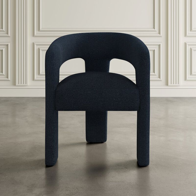 Jofran Sven Modern Contemporary Upholstered Three-Leg Curved Back Dining Chair