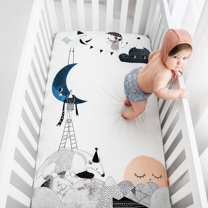 The Moon’s Birthday 100% Cotton Fitted Crib Sheet