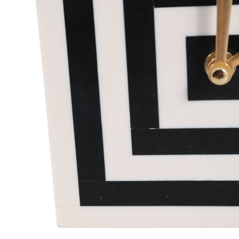 5" Square Resin Clock, White/black image number 5