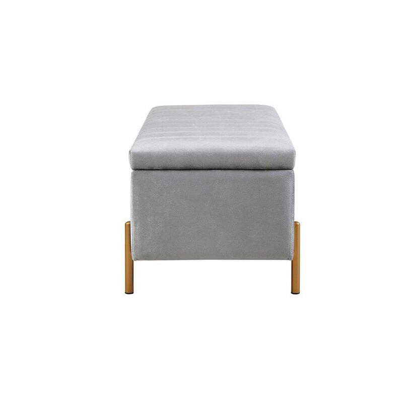 Belen Kox Upholstered Storage Bench with Gold Metal Legs, Belen Kox