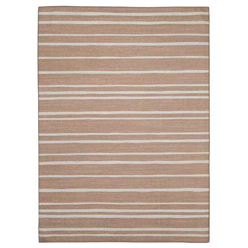 Linon Outdoor Washable Weston Tan & Ivory, Rug image number 0