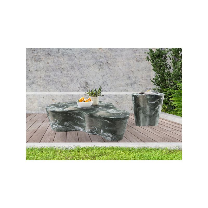 Meridian Furniture Monza Green Marble Finish Concrete Coffee Table