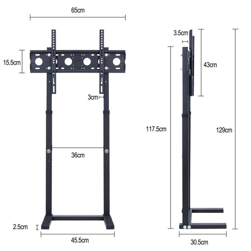 Extra Large Floor TV Stand, TV Mount Adjustable Height Free Standing for 32&rdquo;-65&rdquo; LED LCD Home Office image number 3