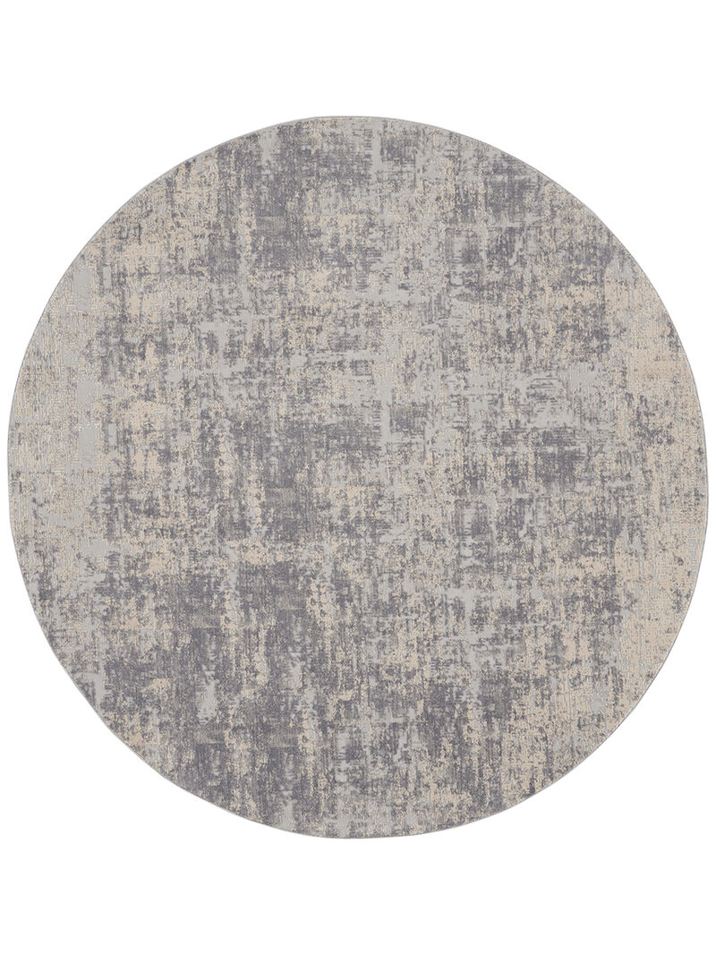 Rustic Textures RUS01 Ivory/Silver 5'3" x Round Rug