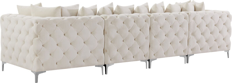 Meridian Furniture Tremblay Cream Velvet Modular Sofa