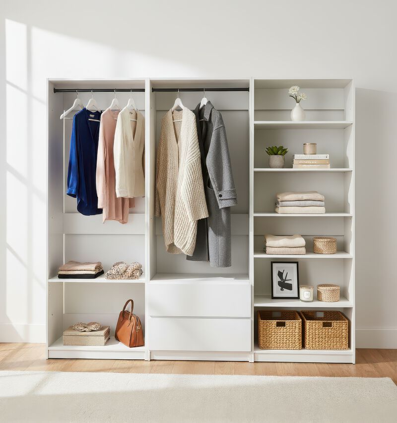 Prosper White Freestanding Walk in Wood Closet System