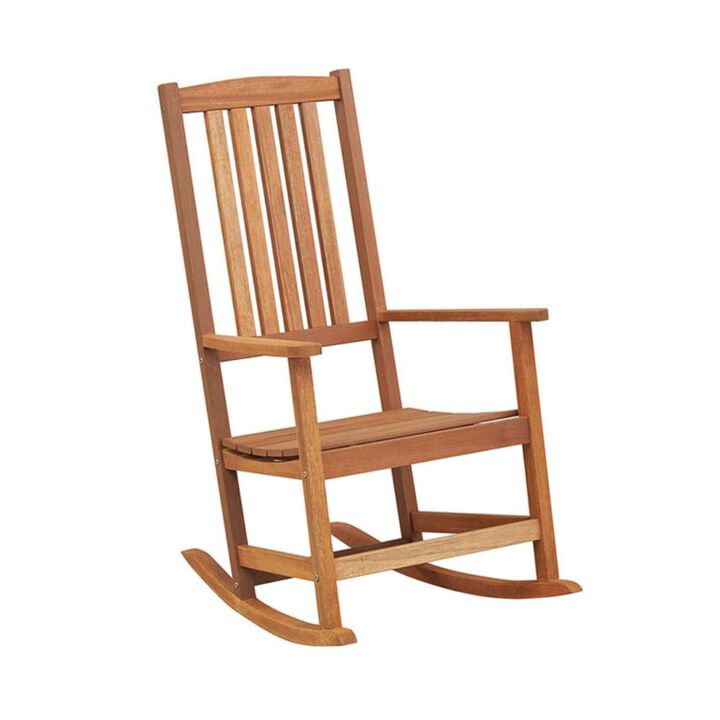 Hivvago Patio Rocking Chair Ergonomic High-Back Outdoor Rocker with Smooth Rocking Base