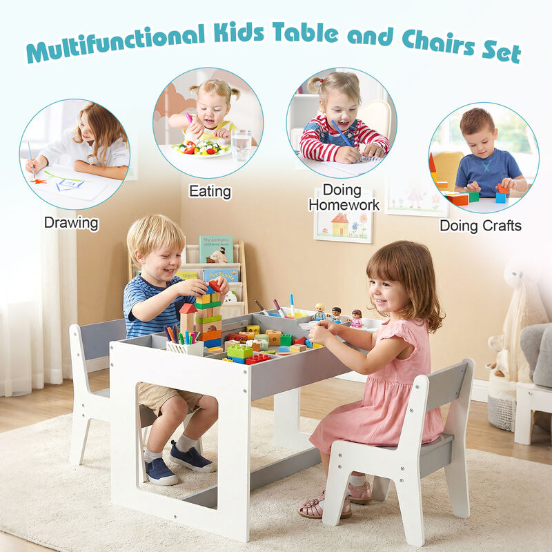 Children&rsquo;s Table and Chair Set, Multifunctional with Chalkboard image number 6