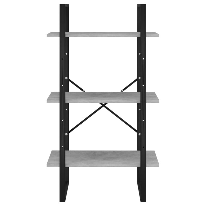 vidaXL Engineered Wood Storage Shelf, Freestanding Scandinavian Style Metal Shelves, Concrete Gray, Size: 23.6"x11.8"x41.3"