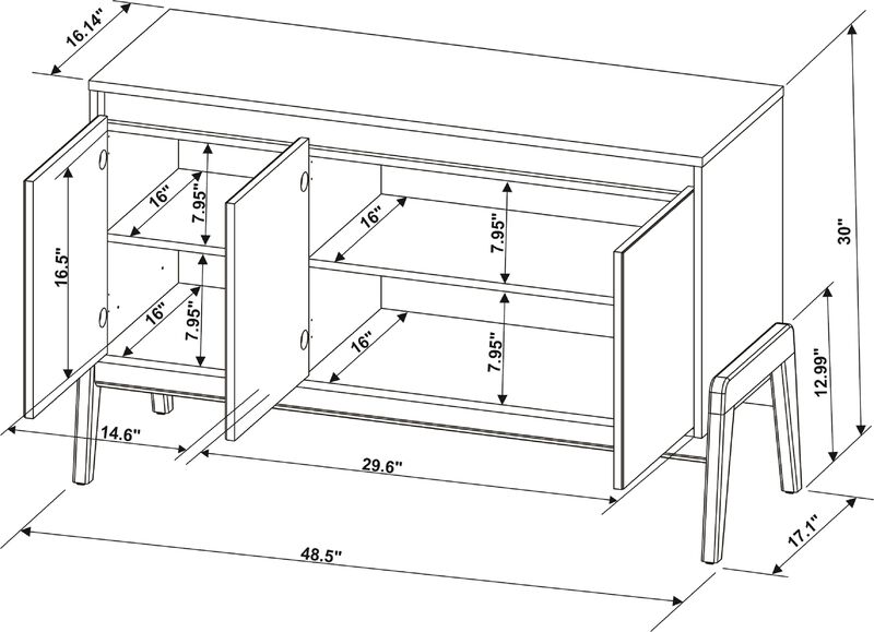 Gales Black Small Sideboard