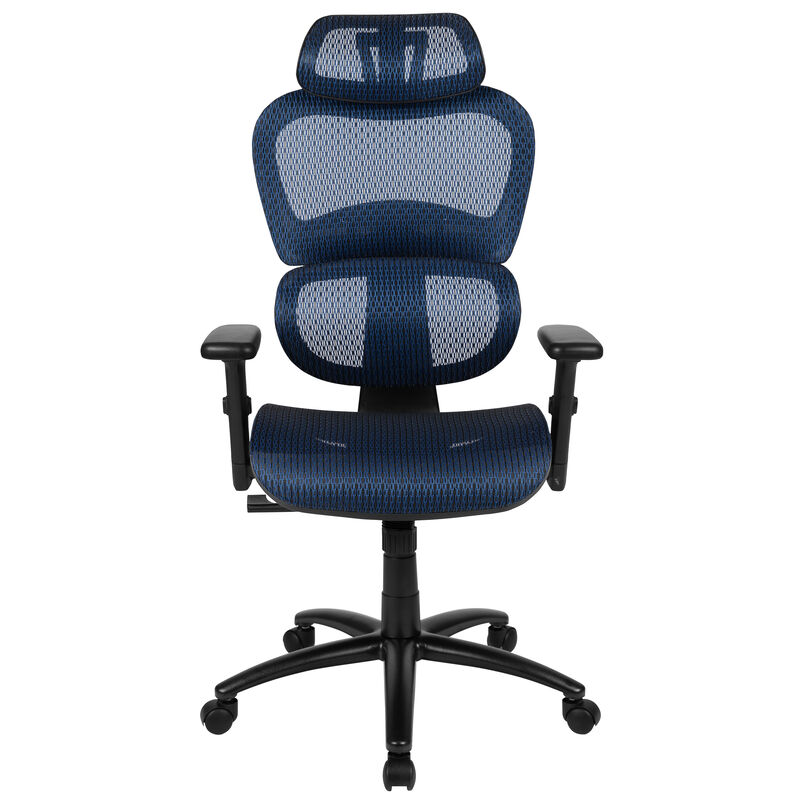 LO Ergonomic Mesh Office Chair with 2-to-1 Synchro-Tilt, Adjustable Headrest, Lumbar Support, and Adjustable Pivot Arms in Black image number 7