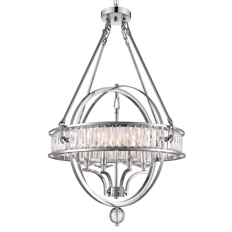 CWI Lighting Arkansas 4 Light Chandelier With Chrome Finish
