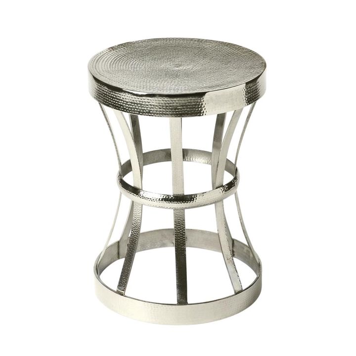 Butler Specialty Broussard Industrial Chic Side Table, Silver