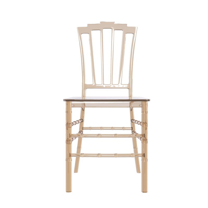 LeisureMod Synth Series Modern Dining Chair in Clear Set of 2