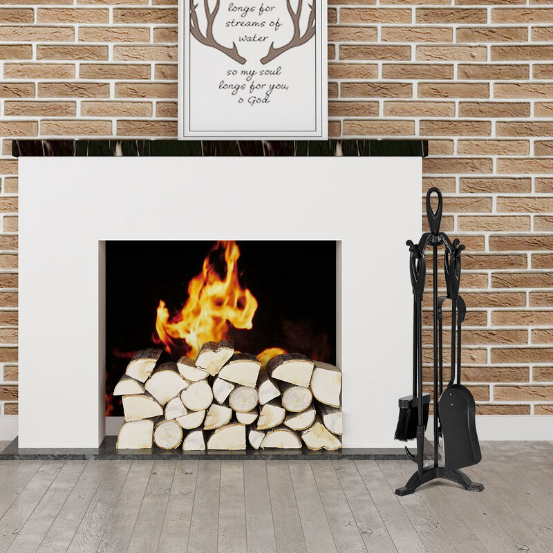 Iron Fireplace Tools Set 5 Piece for Modern or Classic Hearths image number 5