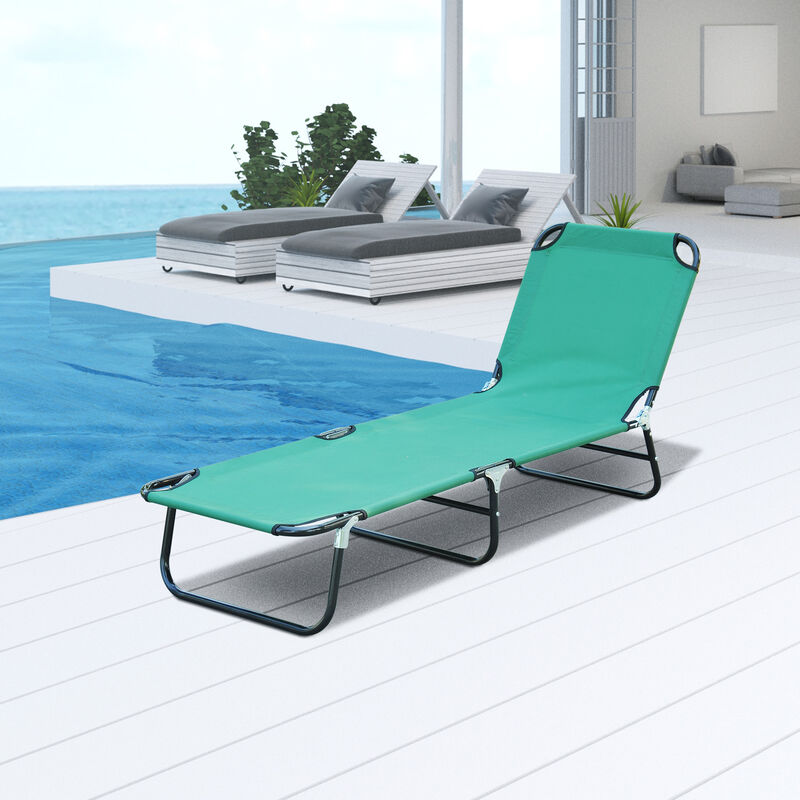 Hivvago Folding Patio Lounge Chair with 5-Level Adjustable Back image number 1